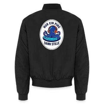 U-Boot Sonar Techniker T-Shirt Nur ein Ping - Unisex Bomberjacke - Schwarz - Hinten - AI Model Male 185 light (185cm)