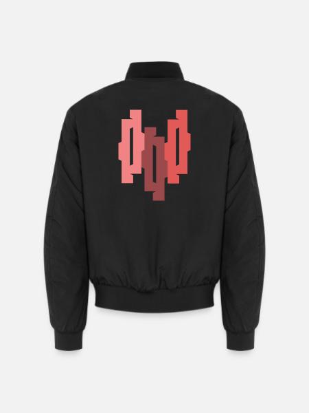 Rosé Burgunder Geomuster - Unisex Bomberjacke - Schwarz