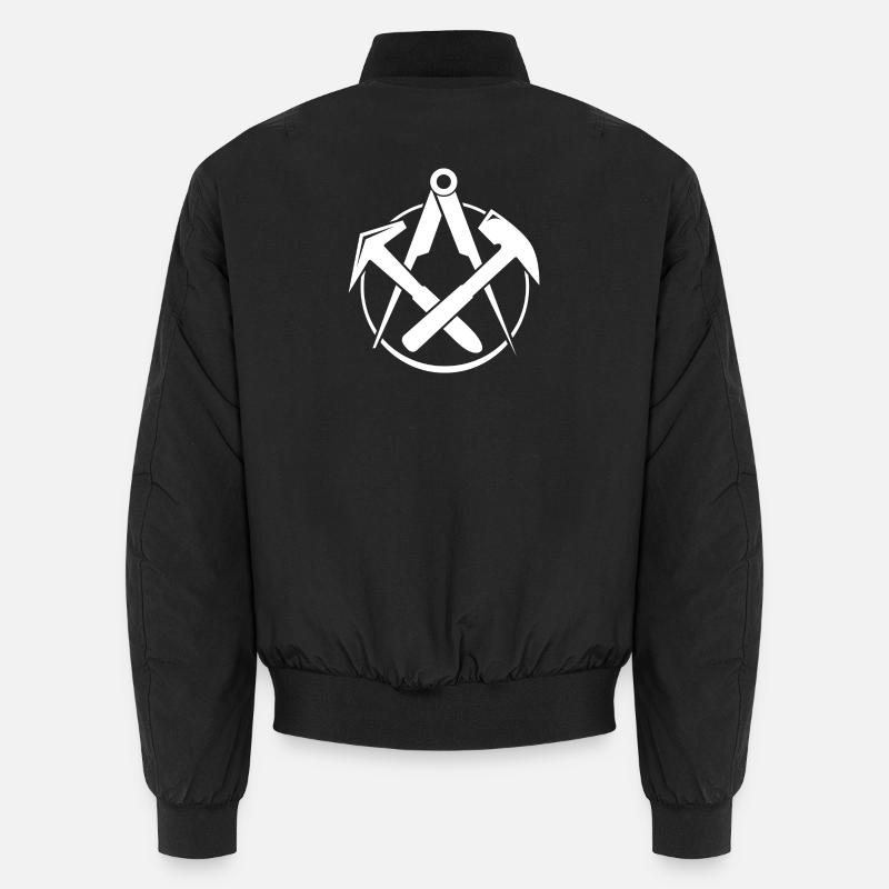 Roofing Logo - White - Unisex Bomber Jacket - black