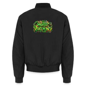 Herzlichen Glückwunsch zum Geburtstag Graffiti Jungle: Entspannte Atmosphäre! - Unisex Bomberjacke - Schwarz - Hinten - AI Model Male 185 light (185cm)