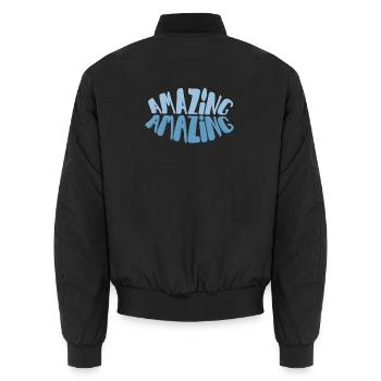 Lettre Bulle Bleue : Incroyable - Bomber unisexe - noir - Dos - AI Model Male 185 light (185cm)