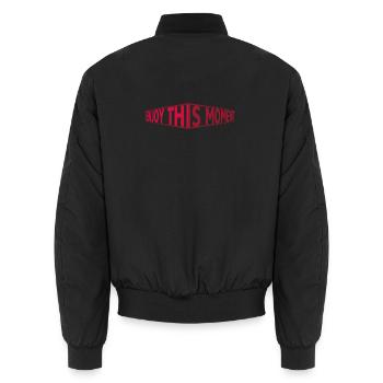 Enjoy This Moment 3D Schriftzug - Unisex Bomberjacke - Schwarz - Hinten - AI Model Male 185 light (185cm)