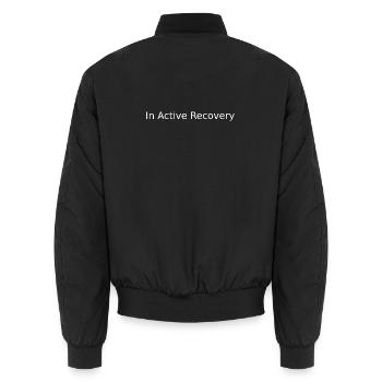 In aktiver Genesung - Unisex Bomberjacke - Schwarz - Hinten - AI Model Male 185 light (185cm)
