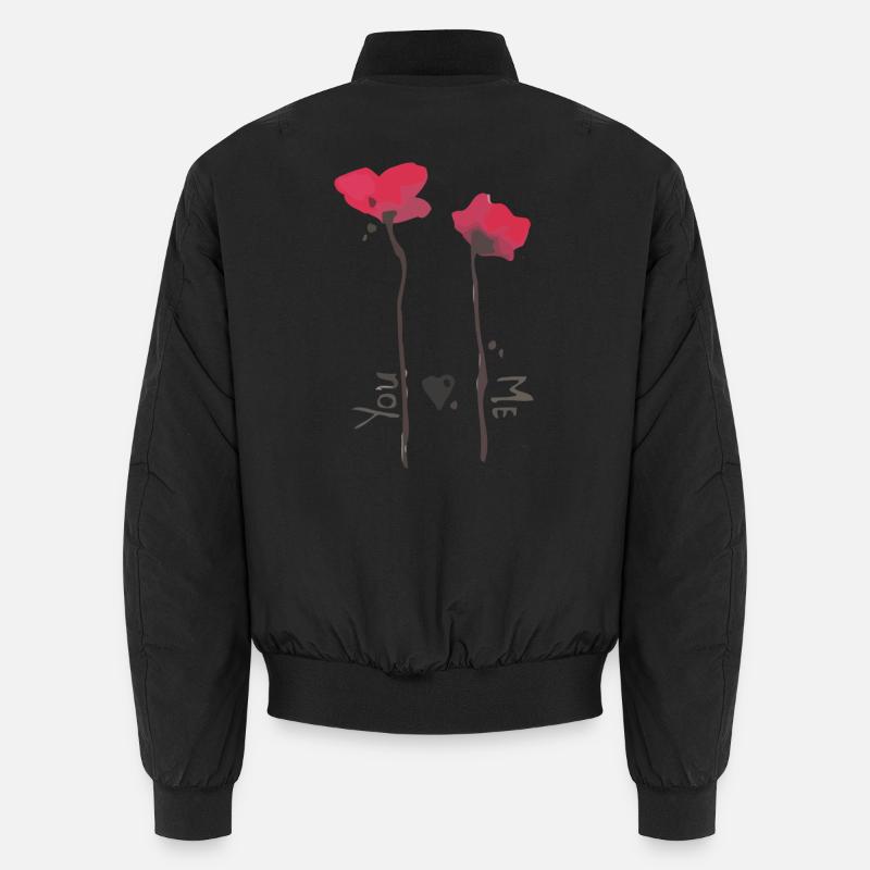 Mohn und Liebe - Unisex Bomberjacke - Schwarz