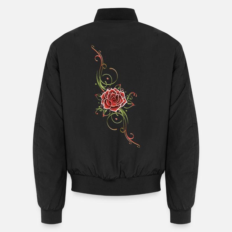 Filigranes Tribal mit Rosenblüte, rose Unisex Bomberjacke