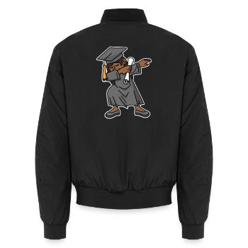 Fille noire étudiant dab diplôme école - Bomber unisexe - noir - Dos - AI Model Male 185 light (185cm)