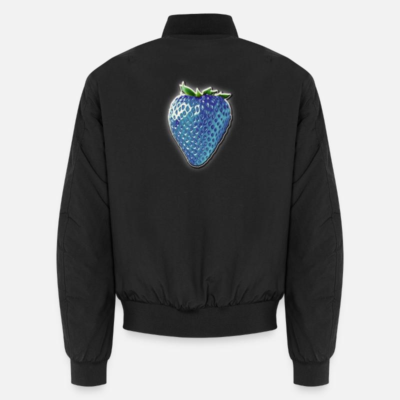 Blue strawberry - Unisex Bomber Jacket - black