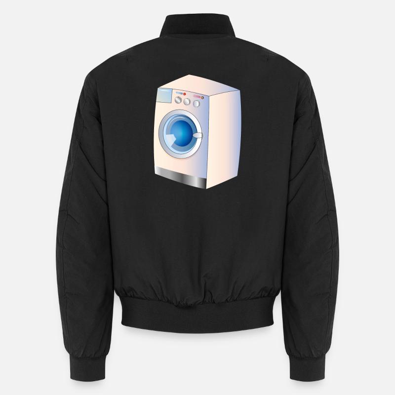 Washing machine in comic style for fresh ideas Unisex Bomber Jacket
