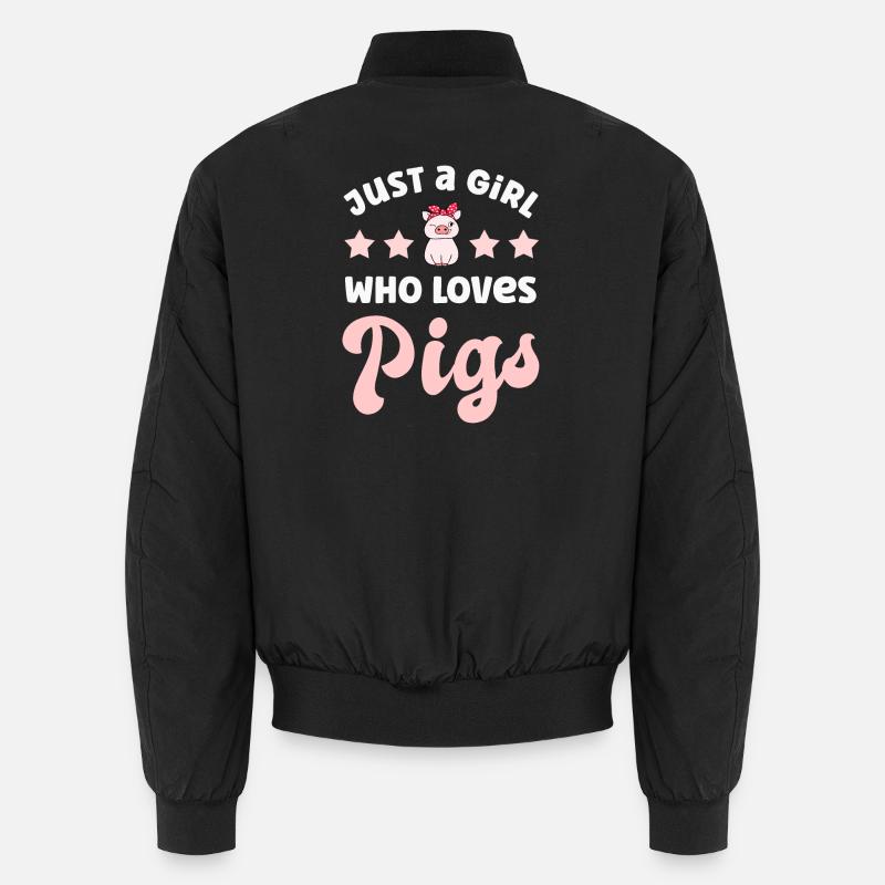 Pig pigs - Unisex Bomber Jacket - black
