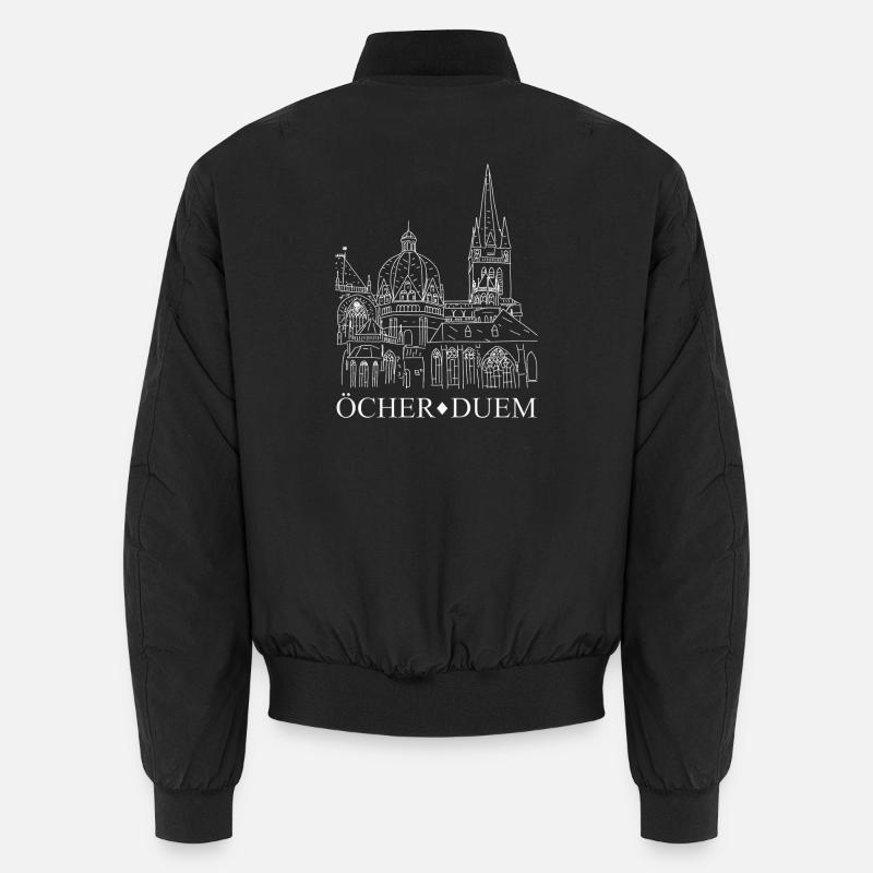 Öcher Duem, Aachen Cathedral, Platt, drawing Unisex Bomber Jacket