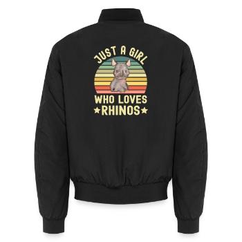 Nashorn Nashörner - Unisex Bomberjacke - Schwarz - Hinten - AI Model Male 185 light (185cm)