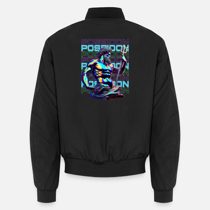Neon Poseidon Trident - Unisex Bomber Jacket - black