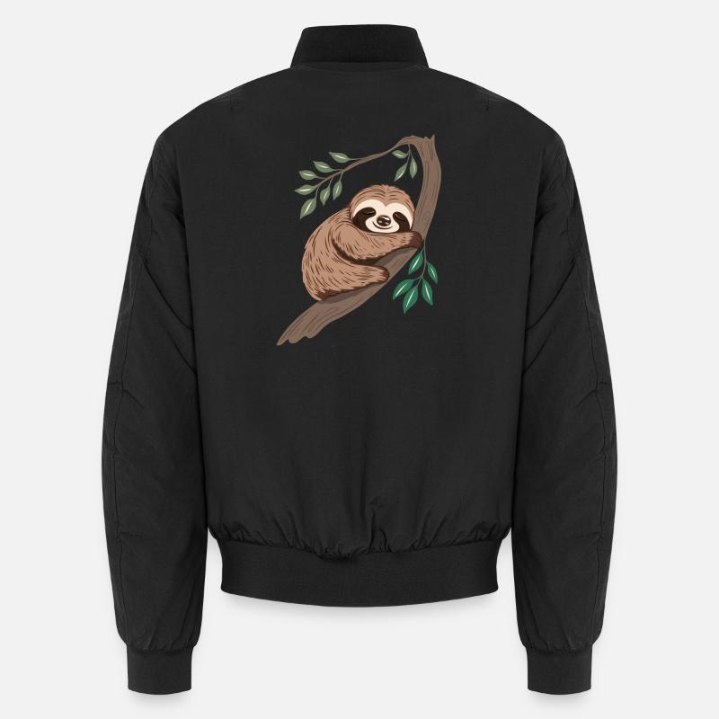 Faultier Schlafen Chillen - Unisex Bomberjacke - Schwarz