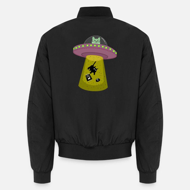 UFO-Katze - Unisex Bomberjacke - Schwarz