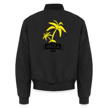 IBIZA – JGA unter Palmen - Unisex Bomberjacke - Schwarz - Hinten - AI Model Male 185 light (185cm)