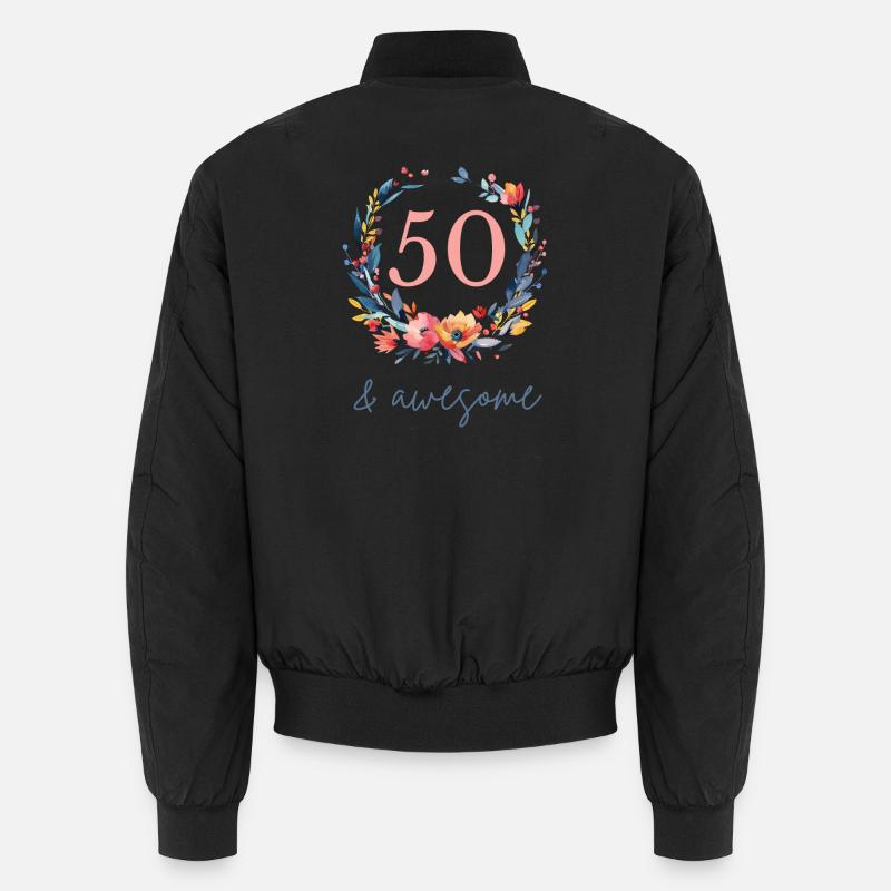50 & awesome! personalisierbar Unisex Bomberjacke