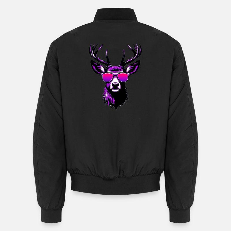 Cerf avec lunettes de soleil Bomber unisexe