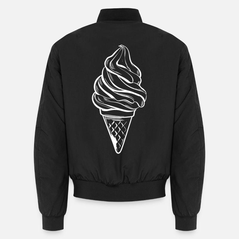 Eiscreme Tüte Zeichnung - Unisex Bomberjacke - Schwarz