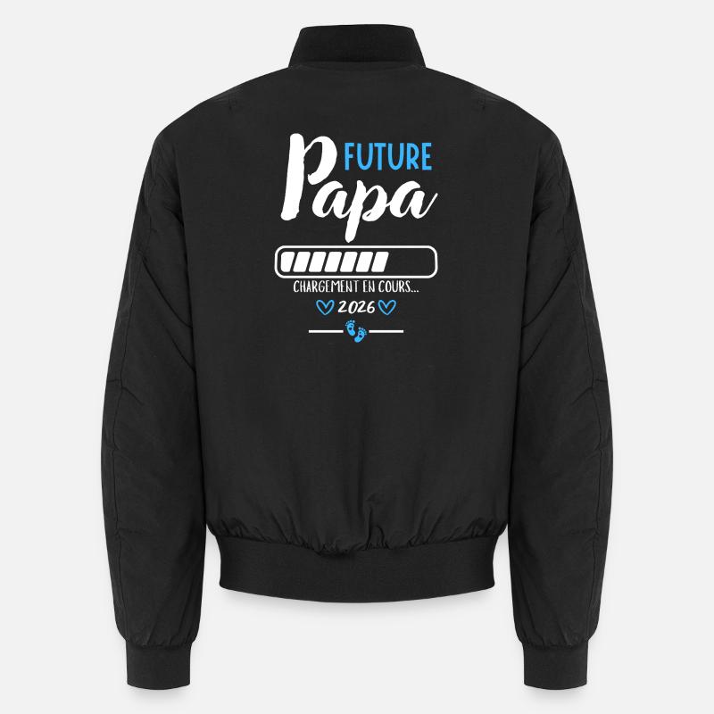 Future Dad 2026 Humor Pregnancy Loading Unisex Bomber Jacket