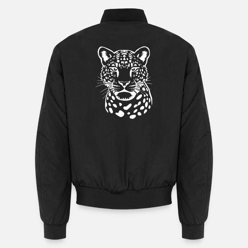 Leopard Leparden Pattern T-shirt Gift - Unisex Bomber Jacket - black
