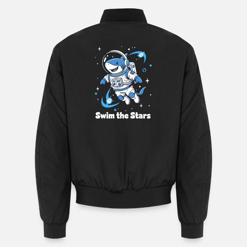 Space Shark Astronaut - Unisex Bomber Jacket - black