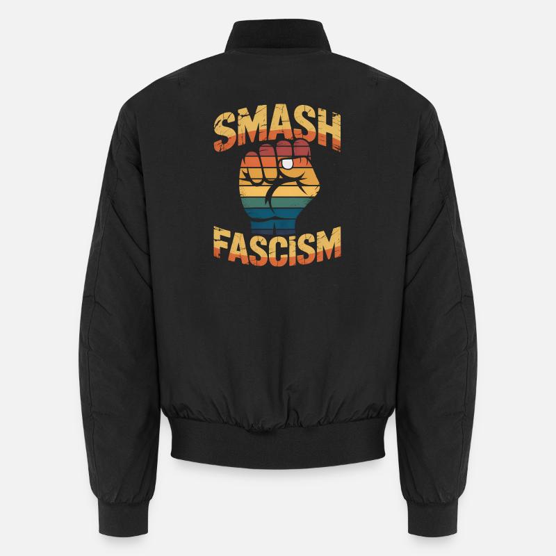 Smash Fascism - Antifascist Tee - Unisex Bomber Jacket - black