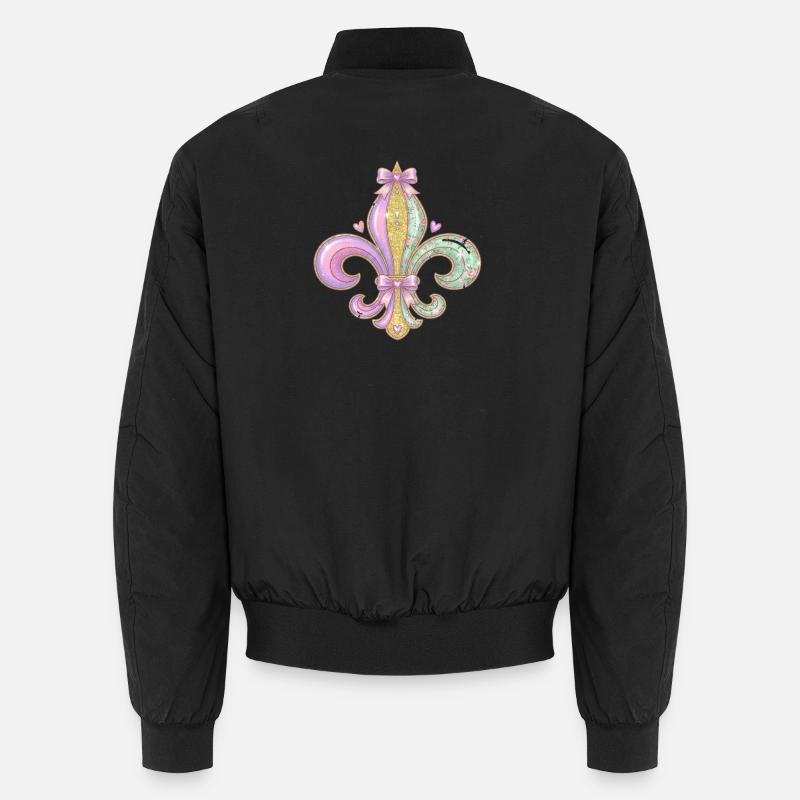 Pastell Glitzer Fleurdelis Unisex Bomberjacke