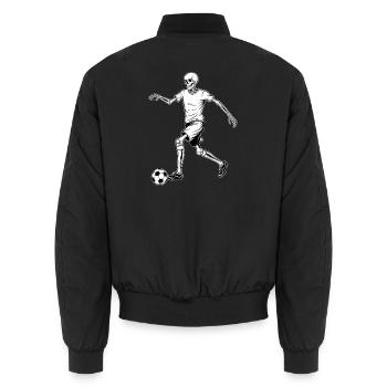 Skeleton Footballer Line Art - Unisex Bomber Jacket - black - Back - AI Model Male 185 light (185cm)
