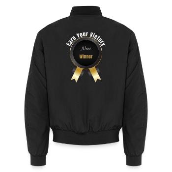 Gagnez votre victoire – Gagnant | Prix de motivation Badg - Bomber unisexe - noir - Dos - AI Model Male 185 light (185cm)