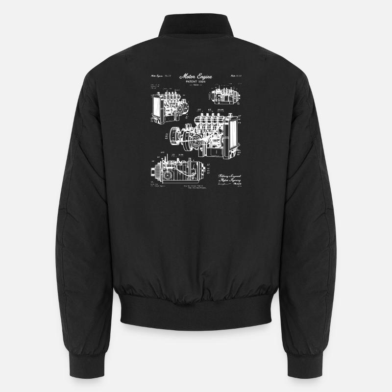 Illustrations vintage de plans de moteur Bomber unisexe