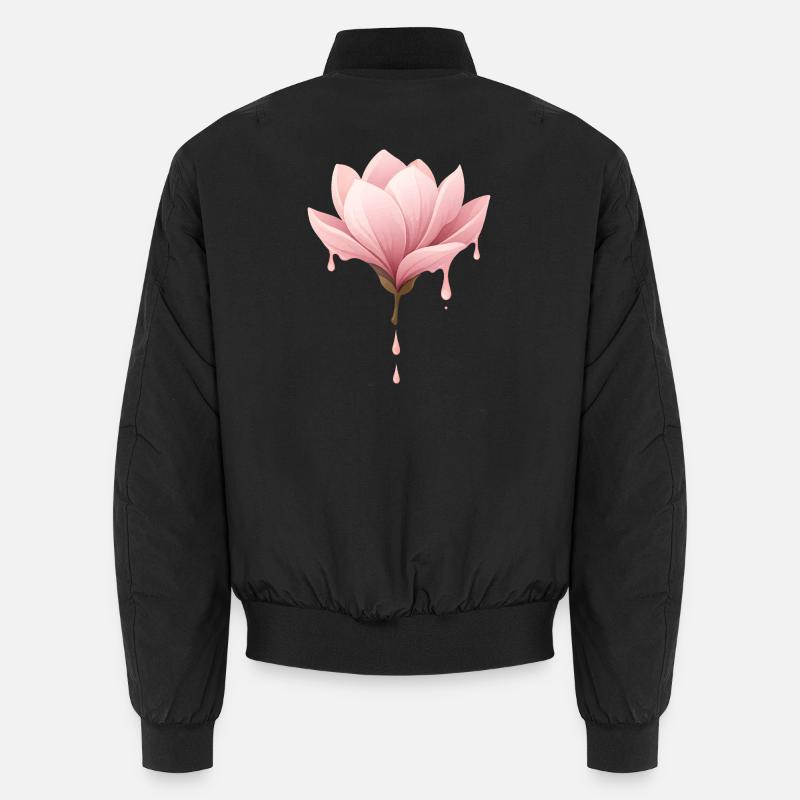 Illustration de la fleur de magnolia Fleur qui goutte Bomber unisexe