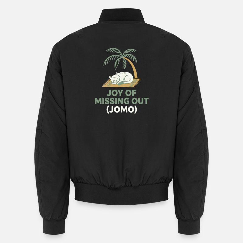 Cat JOMO - Unisex Bomber Jacket - black