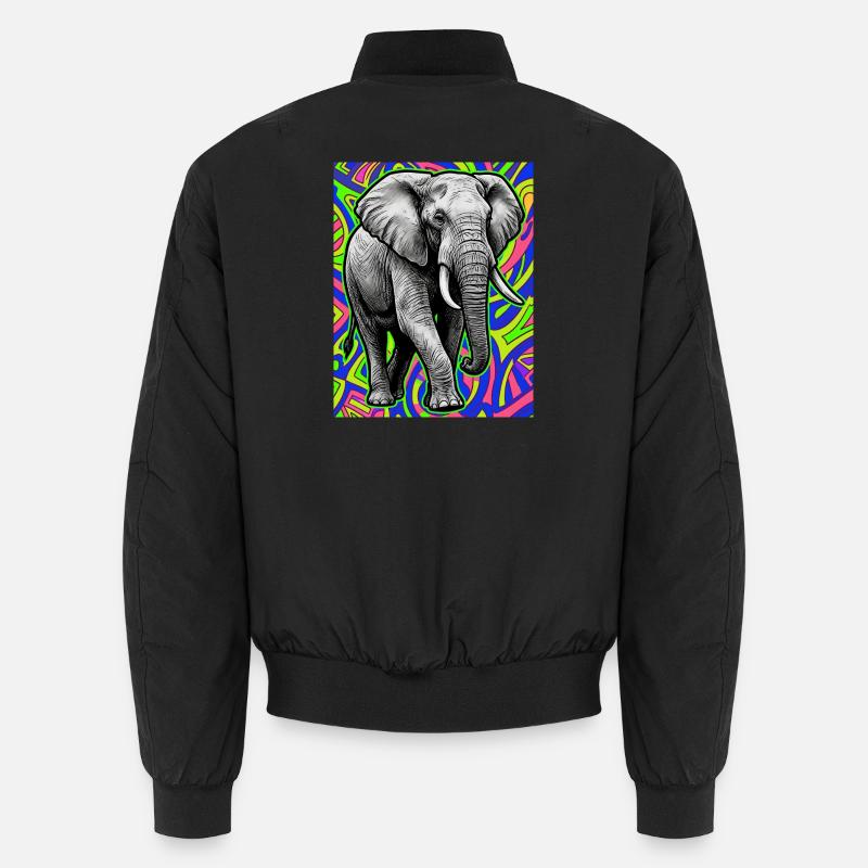 elephant - Unisex Bomber Jacket - black