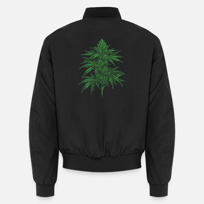 Verdant Cannabis Leaf - Unisex Bomber Jacket - black
