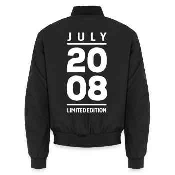 Limited Edition July 2008 Geburtstag Geschenk - Unisex Bomberjacke - Schwarz - Hinten - AI Model Male 185 light (185cm)