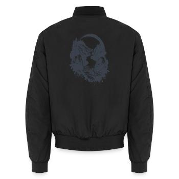 Hiking - The Sounds of Nature - Unisex Bomber Jacket - black - Back - AI Model Male 185 light (185cm)