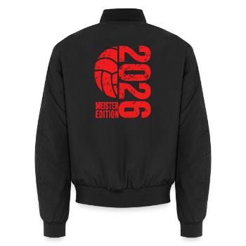 Volleyball Master Shirt 2026, Red, Hoodie, Mug - Unisex Bomber Jacket - black - Back - AI Model Male 185 light (185cm)