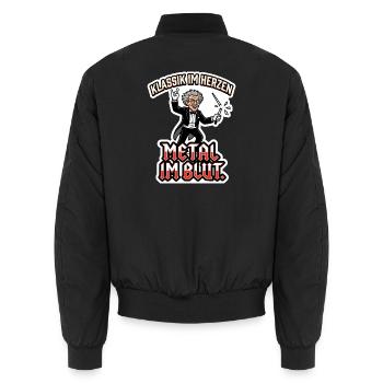 Klassik im Herzen Metal im Blut Dirigent Geschenk - Unisex Bomberjacke - Schwarz - Hinten - AI Model Male 185 light (185cm)
