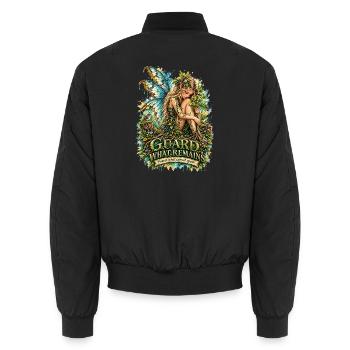 Guardians of Earth - Guard what remains - Unisex Bomberjacke - Schwarz - Hinten - AI Model Male 185 light (185cm)
