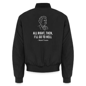 Mark Twain Zitat-Porträt-T-Shirt - Unisex Bomberjacke - Schwarz - Hinten - AI Model Male 185 light (185cm)
