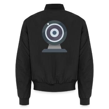 Webcam - Unisex Bomberjacke - Schwarz - Hinten - AI Model Male 185 light (185cm)