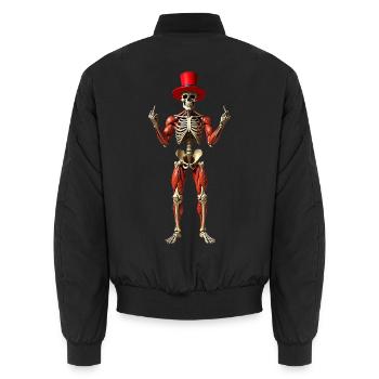 Skelett Halloween - Unisex Bomberjacke - Schwarz - Hinten - AI Model Male 185 light (185cm)