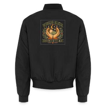 Winzig klein, unendlich geliebt | Baby Liebe  - Unisex Bomberjacke - Schwarz - Hinten - AI Model Male 185 light (185cm)