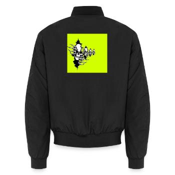 Collier squelette jaune fluo - Bomber unisexe - noir - Dos - AI Model Male 185 light (185cm)