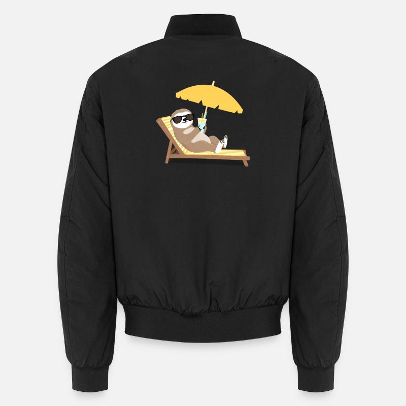 Faultier mit Sonnenbrille und Cocktail Unisex Bomberjacke
