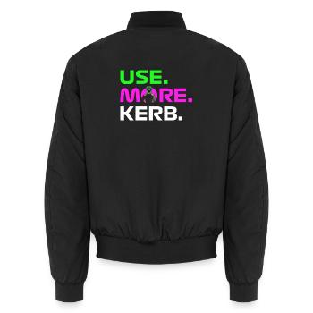 USE. MORE. KERB. - Unisex Bomber Jacket - black - Back - AI Model Male 185 light (185cm)