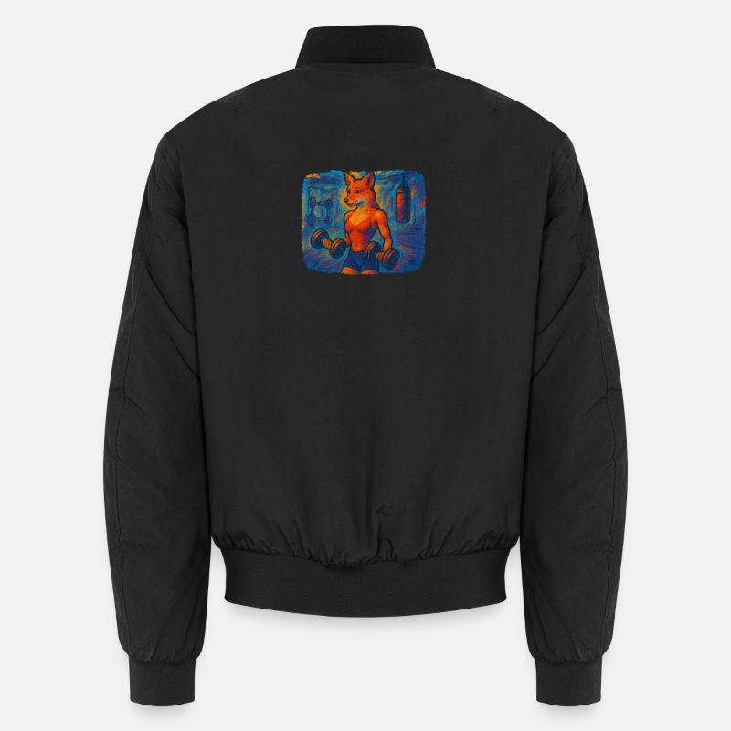 Impressionistischer Fitnessfuchs - Unisex Bomberjacke - Schwarz