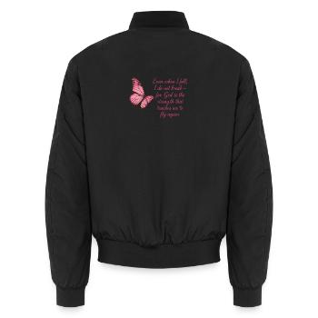Inspiration papillon foi citation design - Bomber unisexe - noir - Dos - AI Model Male 185 light (185cm)