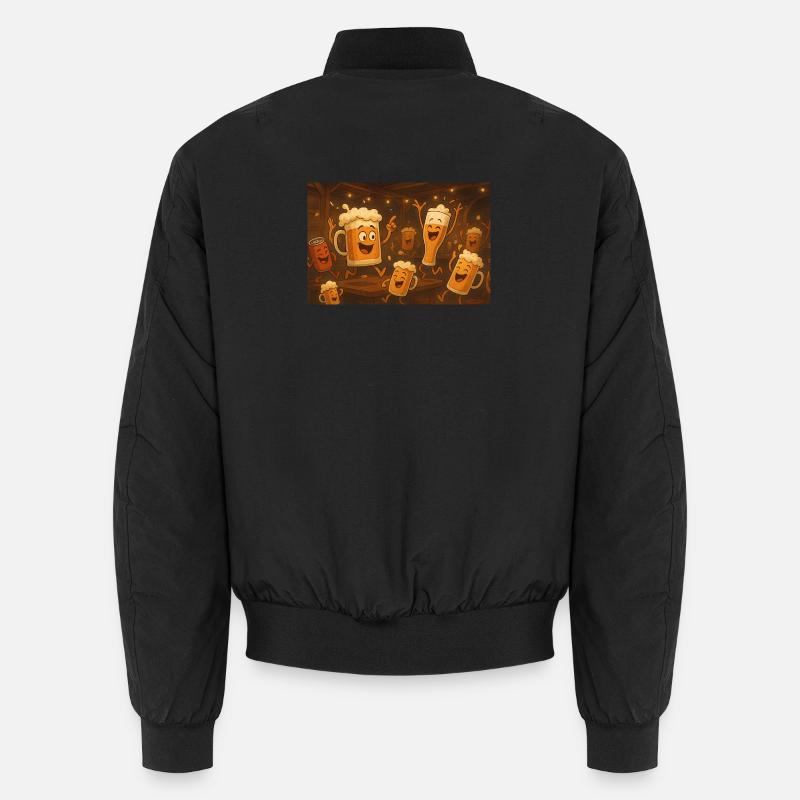 Biere, die mit Freude feiern - Unisex Bomberjacke - Schwarz