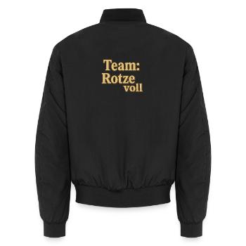 Team Rotze Voll Schriftzug - Unisex Bomberjacke - Schwarz - Hinten - AI Model Male 185 light (185cm)